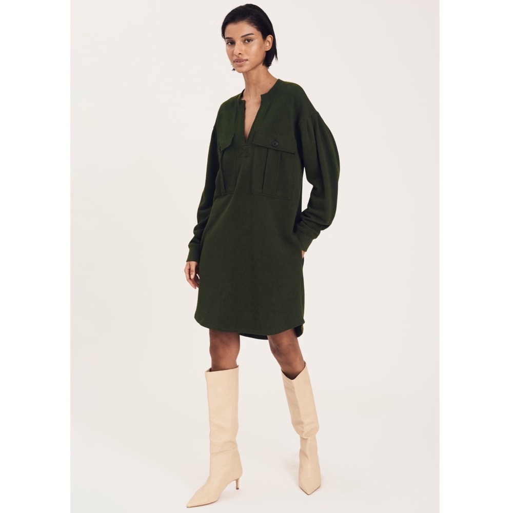 NWOT DEREK LAM Sylvie Sweatshirt Dress in Nolan Green